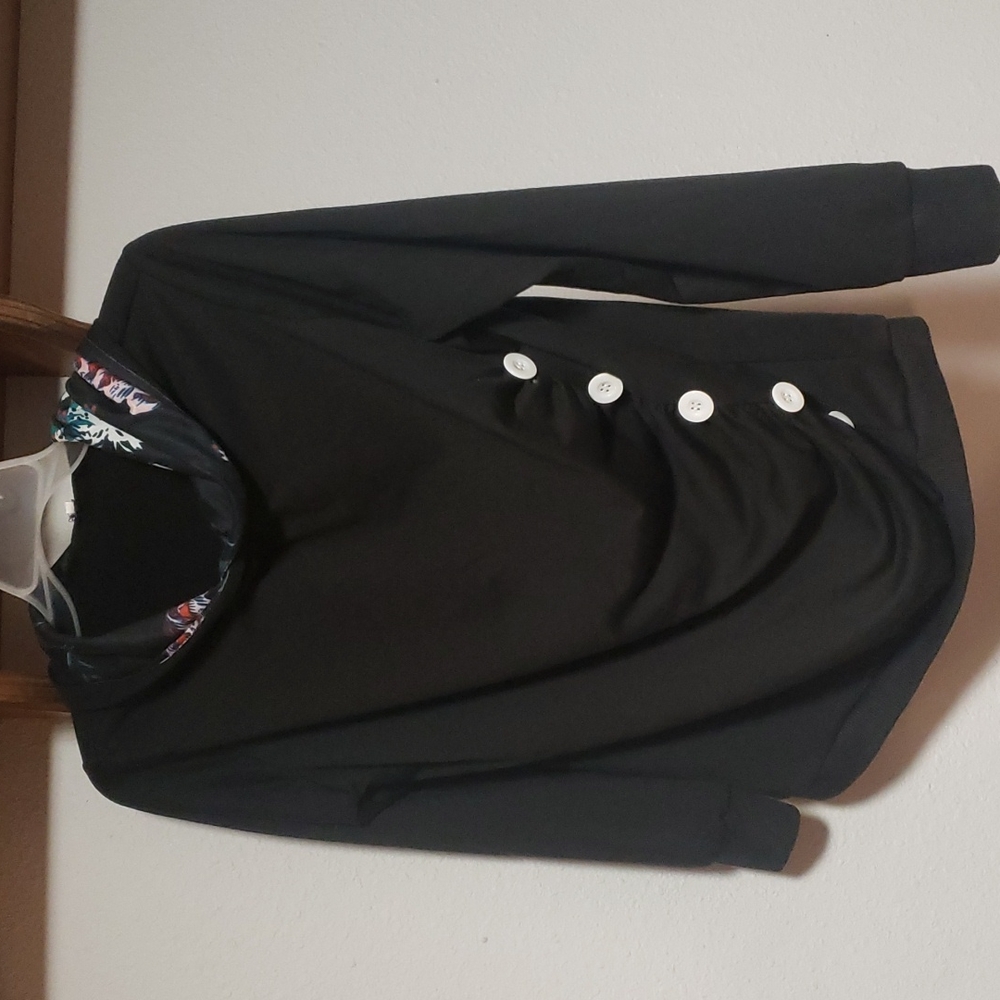 Black Fancy Hood Shirt